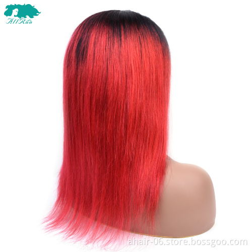 wholesale virgin brazilian human wick hair 1b red ombre color human hair wig